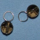 LG Hoop 8mm Smoky Qtz INTERCHANGEABLE Earring Charms SS