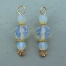 Fancy Triple Faceted Opalite INTERCHANGEABLE Earring Charms YOUR CHOICE YG or SS