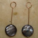 Swinging Black MOP INTERCHANGEABLE Earring Charms YG SS