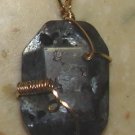 Fabulous Charcoal Black Labradorite SLIDE Pendant YG