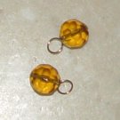 SALE 8mm Amber Brown INTERCHANGEABLE Earring Charms YG