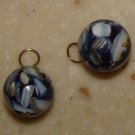 10mm Blue MOP INTERCHANGEABLE Earring Charms YG or SS