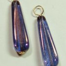 XLG 8x25 Czech Lumi Purple INTERCHANGEABLE Earring Charms YOUR CHOICE YG or SS