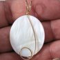 Lovely Large 38mm White Mother of Pearl SLIDE Pendant YG