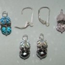 Sterling Silver INTERCHANGEABLE Leverbacks + 3 PAIRS of Crystal Earring Charms