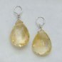 MED-LG Genuine Citrine Faceted Teardrops INTERCHANGEABLE Earring Charms YG or SS