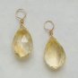 MED-LG Genuine Citrine Faceted Teardrops INTERCHANGEABLE Earring Charms YG or SS