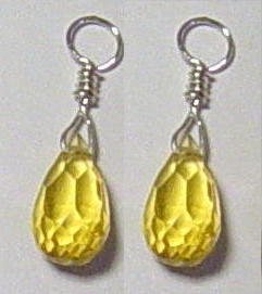 SM Citrine INTERCHANGEABLE Earring Jacket Charms Silver
