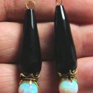 XLong Opal Onyx INTERCHANGEABLE Earring Charms YG or SS