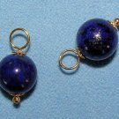 Fancy 8mm Lapis INTERCHANGEABLE Earring Charms YG or SS