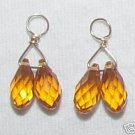 Gold Topaz Swarovski INTERCHANGEABLE Earring Charms YG