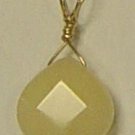 Beautiful 1 1/8 Inch Yellow Jade Pendant YG