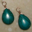 Emerald Howlite INTERCHANGEABLE Earring Charms YG or SS