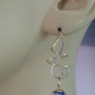 10mm Blue Cloisonne INTERCHANGEABLE Earring Hooplet Charms Solid 14K YG 1 PAIR