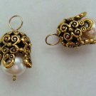 Extra Fancy White 8mm Freshwater Pearl INTERCHANGEABLE Earring Charms YG or SS