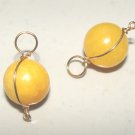 Yellow Orange 10mm Argagonite INTERCHANGEABLE Earring Charms CHOICE of YG or SS