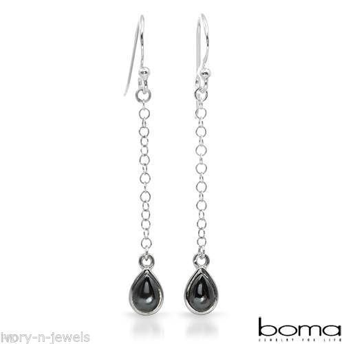 44mm Chain Hematite INTERCHANGEABLE Earring Wires and Charms Sterling Silver