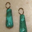 Thin Malachite INTERCHANGEABLE Earring Charms YG or SS