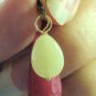 LG Faceted Dark Ruby Rose Jade Teardrops INTERCHANGEABLE Earring Charms YG or SS