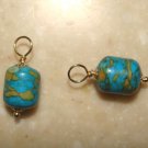 Turquoise Howlite INTERCHANGEABLE Earring Charms YG  SS