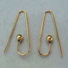 1 PAIR Long 27mm INTERCHANGEABLE Earring Wires with 4mm Ball 14K GP Sterling