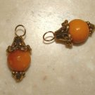 Cap Burnt Orange INTERCHANGEABLE Earring Charms YG SS