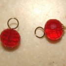 8mm Red Crystal INTERCHANGEABLE Earring Charms YG or SS