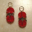 Red DBL Crystal INTERCHANGEABLE Earring Charms YG or SS