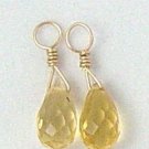 SMALL - MED Citrine INTERCHANGEABLE Earring Jacket Charms YG