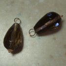 LG AA Smoky Quartz Teardrop INTERCHANGEABLE Earring Charms YOUR CHOICE YG or SS
