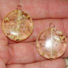 Lite 25mm Amber INTERCHANGEABLE Earring Charms YG or SS