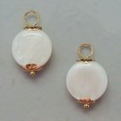 Fancy 10mm White MOP INTERCHANGEABLE Earring Charms YG or SS
