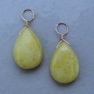 MED Yellow Lemon Lime Opal INTERCHANGEABLE Earring Charms YOUR CHOICE YG or SS