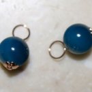 8mm Dark Cyan Blue INTERCHANGEABLE Earring Charms 14k Rose Gold Filled