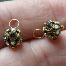 8mm Swarovski Black Diamond Opal Encrusted INTERCHANGEABLE Earring Charms YG  2T