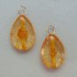 Citrine Tourmaline Quartz Teardrops INTERCHANGEABLE Earring Charms YG or SS