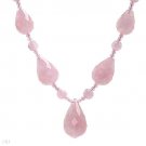 Gorgeous Extra Large 343.70ctw Genuine Rose Quartz Necklace 14K YG