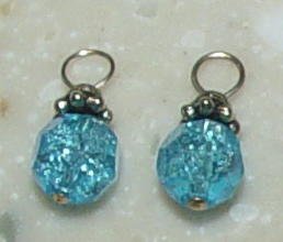 8mm Crackle Topaz INTERCHANGEABLE Earring Charms YG