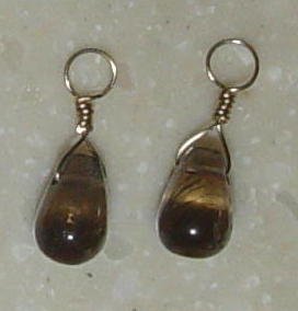 SMALL Smoky Quartz INTERCHANGEABLE Earring Charms YG
