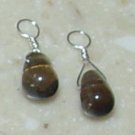 SM Smoky Quartz INTERCHANGEABLE Earring Charms SILVER