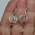 INTERCHANGEABLE Spiral with a Wave Earring Wires Solid Sterling Silver - 1 PAIR
