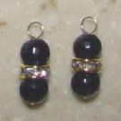 DBL Faceted Onyx & CZ INTERCHANGEABLE Earring Charms YG