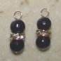 DBL Faceted Onyx & CZ INTERCHANGEABLE Earring Charms YG