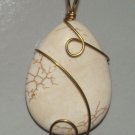 XLG Creamy Howlite Teardrop SLIDE Pendant YG or SS