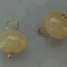 8x12m Light Tan Faceted Rutilated Quartz INTERCHANGEABLE Earring Charms YG or SS