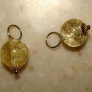 Lite 8mm Amber INTERCHANGEABLE Earring Charms YG or SS