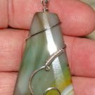 Stunnning LG Green Agate Fancy SLIDE Pendant 925 Silver
