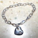 Adorable Heart Charm Bracelet with CZ 925 Solid Silver