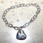Adorable Heart Charm Bracelet with CZ 925 Solid Silver