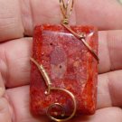 Large Fancy Sponge Coral SLIDE Pendant 14K Gold Filled